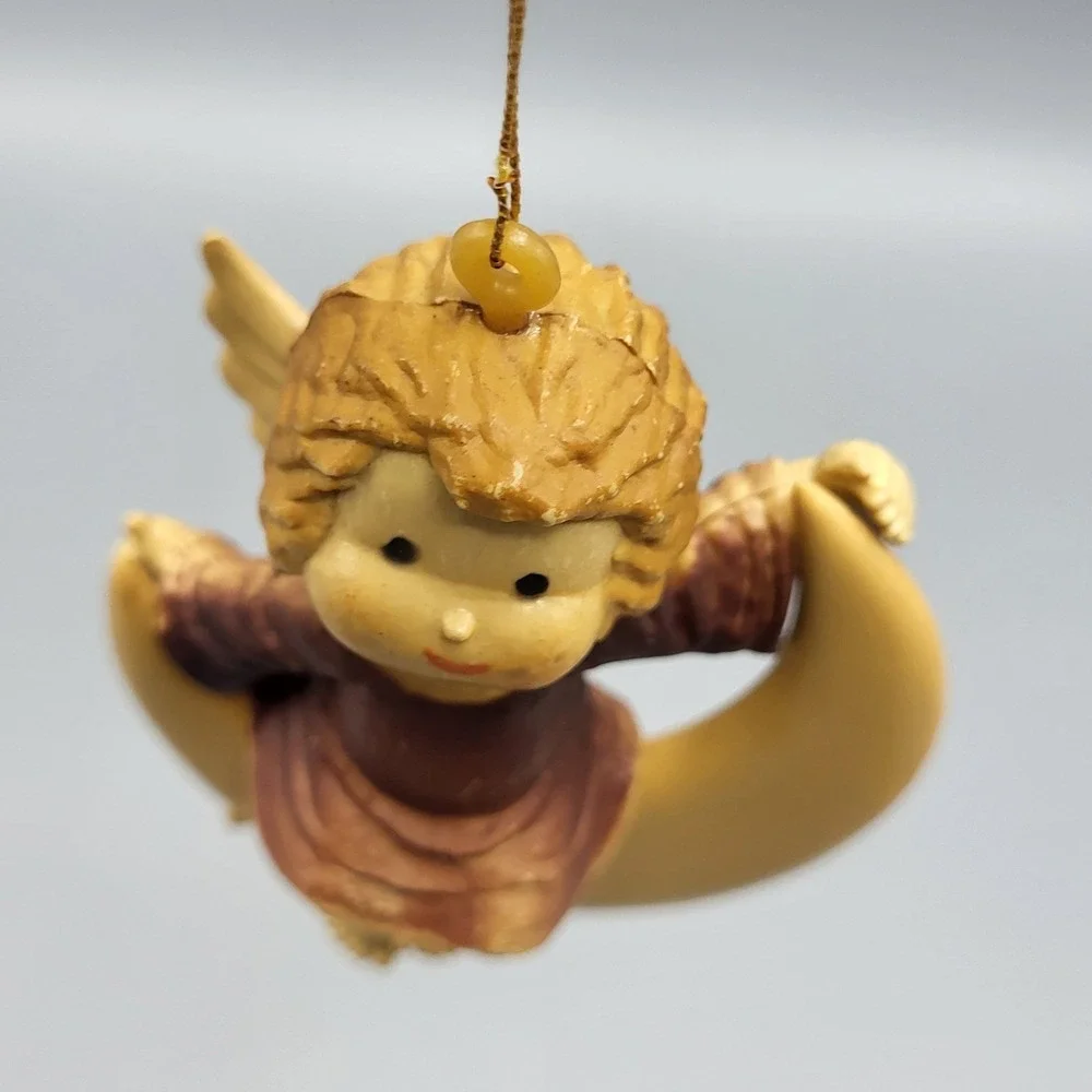 Vintage Angel Christmas Ornament Crescent Moon Celestial Holiday Decor Hong Kong